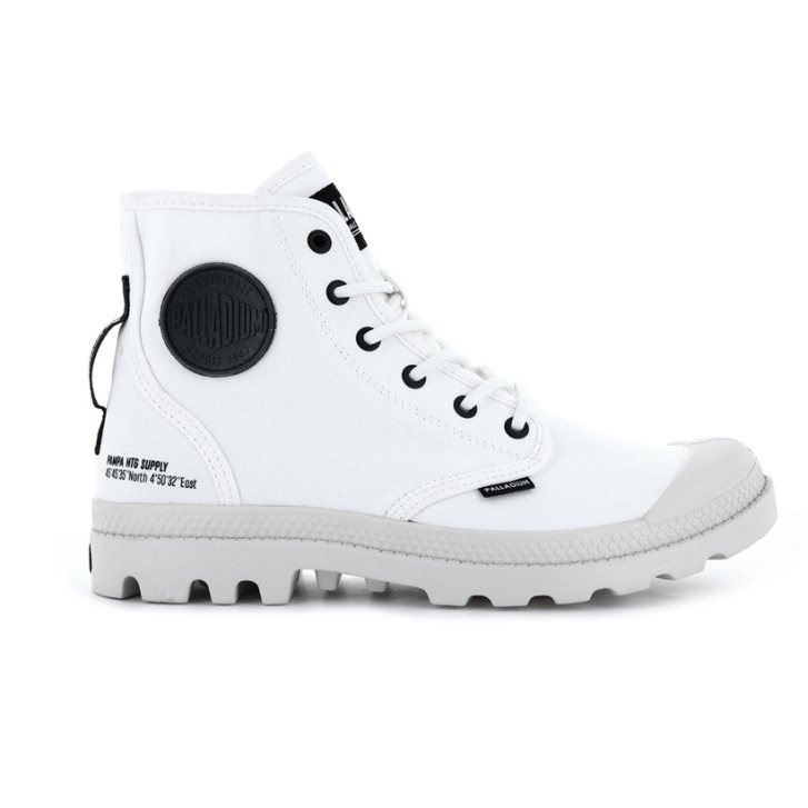 Palladium Pampa Hi Htg Supply Men\'s Boots White | UK Z815-AIS